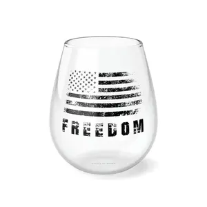Freedom American Flag Stemless Wine Glass, 11.75oz