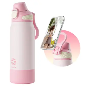 FJbottle Insulated Water Bottle with Magnetic Phone Holder — Stainless Steel Bottle for Gym, Workouts & Daily Use