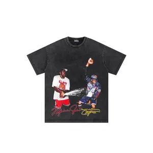 Women's Streetwear Cotton Loose Short-Sleeve Spray Champagne Tee from THE DRIZZLED | MIKE & KOBE, Breathable Fabric Top