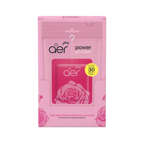 Godrej Aer Power Pocket Gel Home Fragrance Products - Non-Aerosol, Eco-Friendly Rose Fresh Blossom Scented Room Scent Aroma, Under-Sink Space Freshness, Pack of 6
