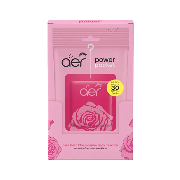 Godrej Aer Power Pocket Gel Home Fragrance Products - Non-Aerosol, Eco-Friendly Rose Fresh Blossom Scented Room Scent Aroma, Under-Sink Space Freshness, Pack of 6