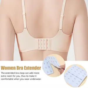 6 Piece Five-Row Elastic Bra Extender Hooks, Adjustable Stretch Underwear Extension Clips, Women's All-Season Bra Back Hook Accessories
