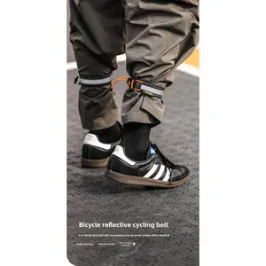 Multifunctional bicycle riding bundle pants with leggings tied leg bundle luminous reflective belt