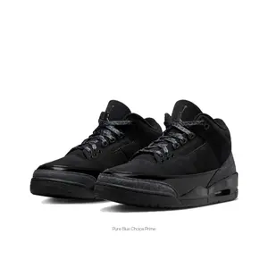 All-Black Suede Mid-Top Sneakers with Elephant Print Details and Matching Laces