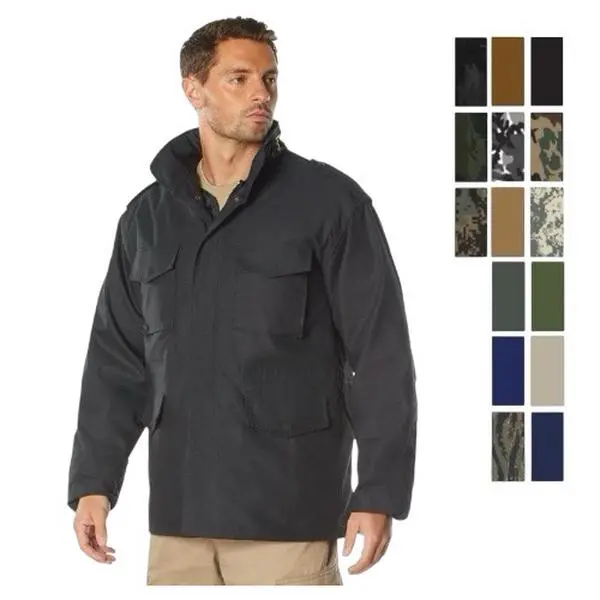 ROTHCO M-65 Field Coat - Men's Plain Longsleeves Menswear Tops, Weather-Ready Water-Resistant Cotton-Polyester Outerwear, Removable Quilted Liner, 4 Large Cargo Pockets, Outdoor All-Season Utility Zipper Shell