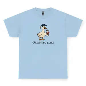 Graduating Goose T-Shirt, Funny Graduation Goose Shirt Senior 2025 Cute Graduate Duck Graphic Tee Gift for Students Teachers