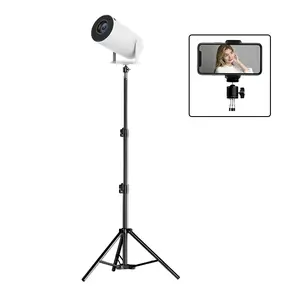Portable 120cm Collapsible Projector Tripod Stand, Height Adjustable Retractable Desktop & Floor Mount with Universal 1/4" Screw for Home Office, Compatible with Projectors, Cameras & Webcams