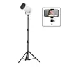 Portable Projector Tripod Stand - 45-120cm Adjustable Height, 360° Full Rotation Ball Head, 1/4" Screw Mount, Tool-Free Setup, Innovative Open Umbrella Base, Collapses to Backpack Size, Stable for Projector, Cameras, Webcam, Streaming