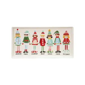 Santa's Elves Stoneware Tray | Christmas Platter