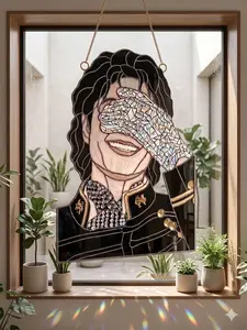King of Pop Acrylic Hanging Suncatcher, Music Lover Window Spinner, Michael Jackson Inspired Acrylic Hanging Ornament Spinner, Window Decor, Music Lover Gift, Aesthetic Home Ornament, Boho Art Decor