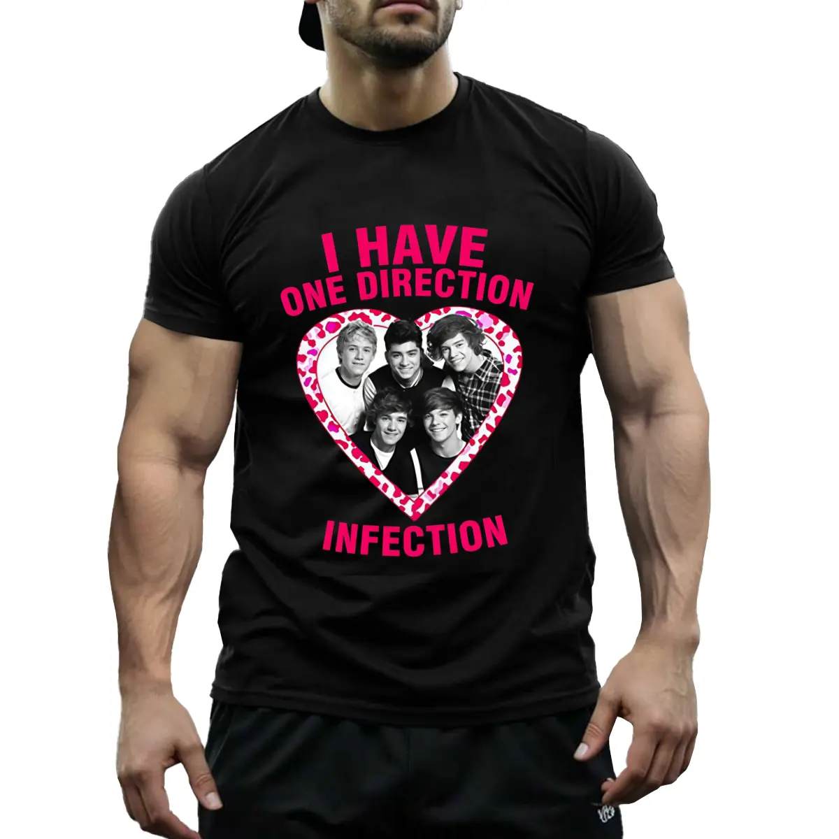 One Direction Shirt- One Direction Infection- One Direction Merch Funny Men'S Short Sleeve Graphic T-Shirt Collection Black
