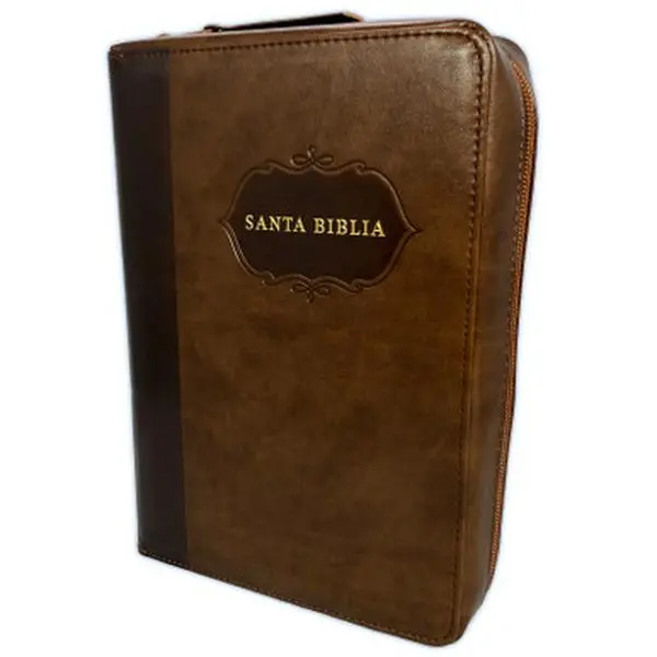 My Organizer Bible® - Spanish Large Lettering RV 1960 Bible, 9.5 x 6.5 x 2.25 inches Mock Leather Brown Cover, Organizer Pocket, Index, Sticky Tabs