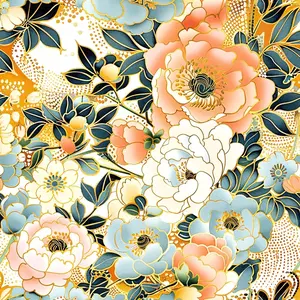 Japanese Blossoms Pattern 3 Quilting Cotton Fabric