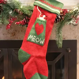 Cat or Kitten "Meow" Pet Christmas Stocking Gift Room Set