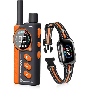 2-in-1 Dog Shock and Bark Collar - AI Anti-Misoperation, 3300FT Remote Training Collar, IPX7 Waterproof, 4 Modes (Tone, Vibration, Safe Shock, Auto Anti-Bark) for Dogs - Orange