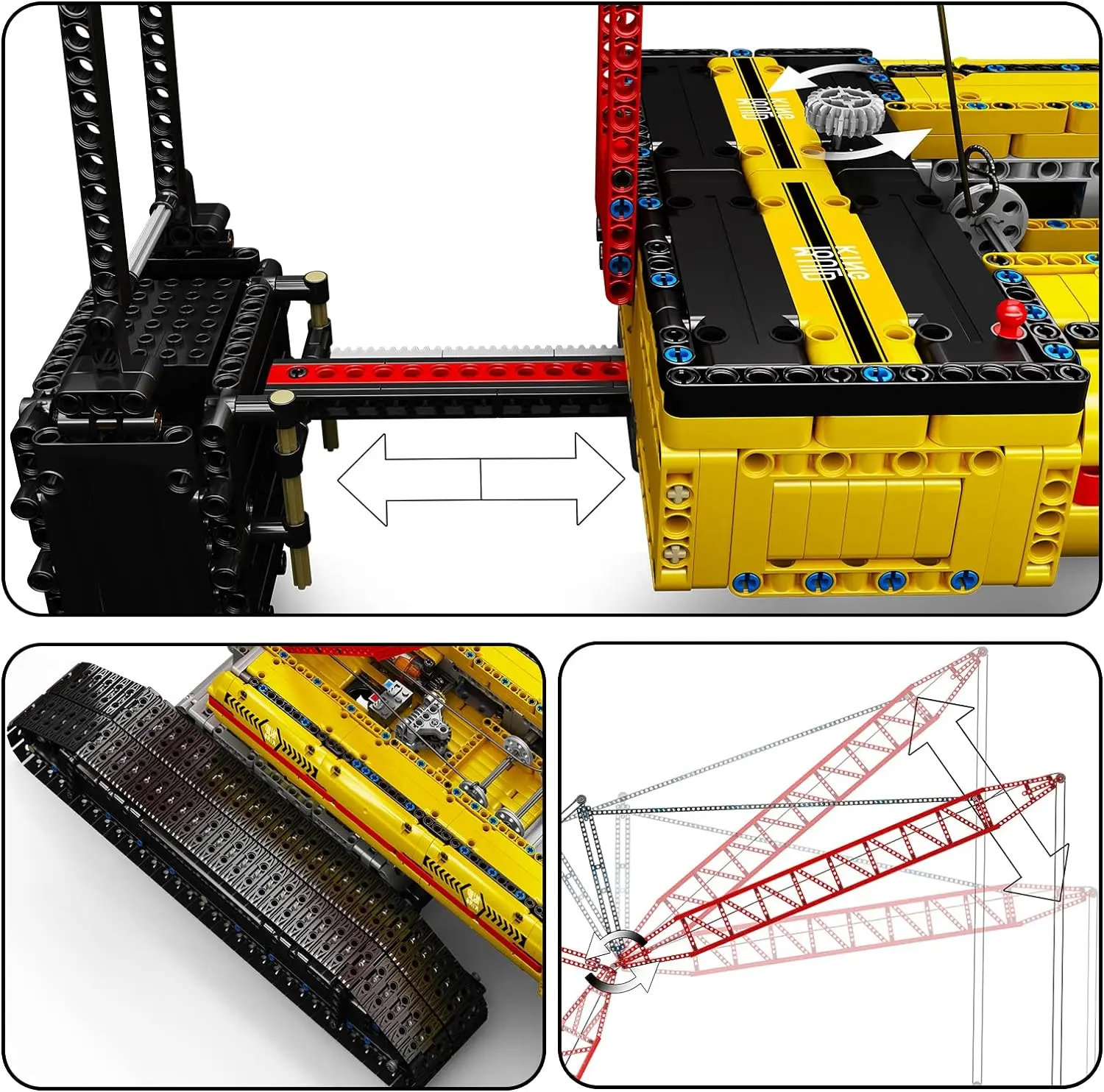 Mould King 17015 Crawler Crane Building Block Sets, High-up 210cm LR ...