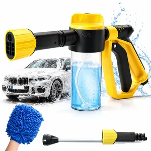 Foam Cannon Car Wash Kit – High Pressure Hose Foam Gun with 3 Spray Modes & Microfiber Mitt for Cars, Trucks & Motorcycles