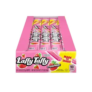 Laffy Taffy Rope Candy Strawberry Flavor 0.81 Ounce Ropes Pack of 24 Shareable Fun Fruity Chewy Snack Bonbon