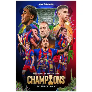 FC Barcelona Supercopa de Espana Champions 2026 Poster