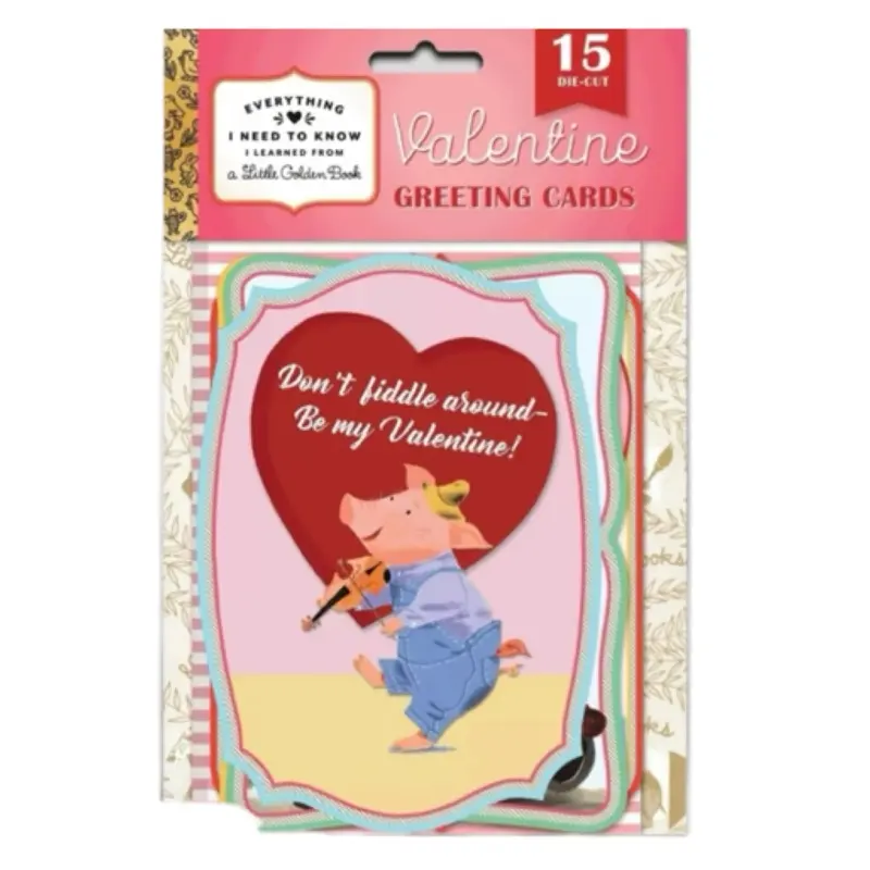 Laughing Elephant! Golden book Valentines cards & envelopes! 15 pack! funny valentine office supplies handmade bookmark