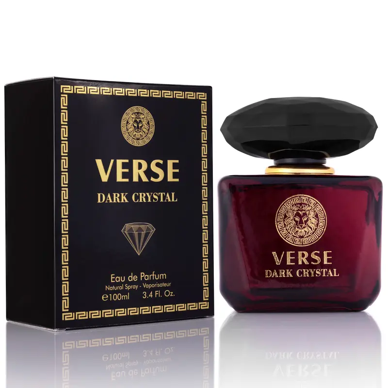 NOVOGLOW Verse Dark Crystal Women's Eau De Parfum (EDP) - Luxurious Chic Women's Perfume, 3.4 oz (3 to 3.9 fl oz) Amber Floral Blend with Ginger, Gardenia, Sandalwood, Coconut Perfume Scents, Cruelty Free Vegan, 24-Month Shelf Life, Apply to Pulse Points