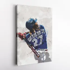 Vladimir Guerrero Jr. Poster, Toronto Blue Jays, MLB, Canvas Print, Framed Poster, Home Decor, Man Cave Gift, Wall Art Decor, Wrap