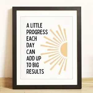 A Little Progress Each Day Can Add Up To Big Results, Mental Health Poster, Progress Quote, Motivational Office Decor, School Counselor,Decorative paintings are wall decorations used in living rooms, bedrooms, and hallways.