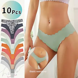 CC Women's Solid Color V-Waist Seamless Panties, 20-Pack Breathable, Comfortable and Smooth Underwear for Daily Wear, Women's All-Season Underwear, Women's Briefs, Bikini Briefs, Women's Panties.