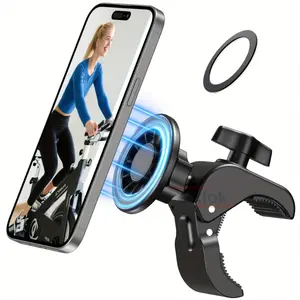 Suitable for Treadmills, Bicycles, Golf Carts, Steering Wheels, And Kids' Bikes Magnetic Phone Holder, 360° Rotation, Strong Grip, Iphone 16 15 14 13 12 All High-End Phones Adjustable Smartphone Cellphone Mount Stand Water Proof 1Pc