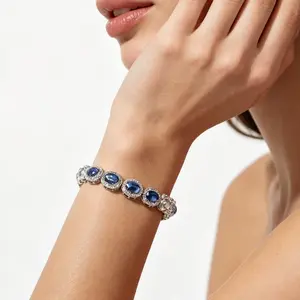 Silver Chain Flash Zirconia Crystal Bracelet |       Unique Light Luxury Hand Jewelry, Instagram-able Exquisite Premium, Trendy New Accessory