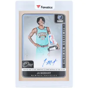 Ja Morant Memphis Grizzlies Autographed 2024-25 Panini One & One Timeless Moments Rookie of the Year #TMA-JAM #15/49 Card - Fanatics Authentic Certified