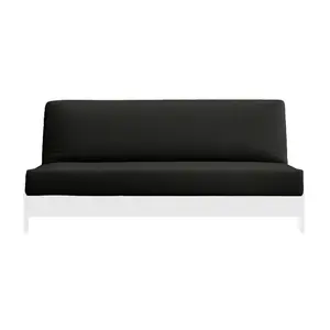 Natural 100% Cotton Fabric Futon Mattress Cover - Black