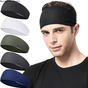 5PC Solid Color Elastic Non-Slip Quick-Dry Sports Headbands for Adults, Unisex Hair Accessories for Workout, Fitness, Yoga, Headband