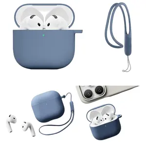 Apple AirPods 4 Case Soft Silicone Protective Cover, Headphone Pouch, Durable Anti-Scratch Design, Convenient Carry Feature, Handy, Ideal for Apple Accessories