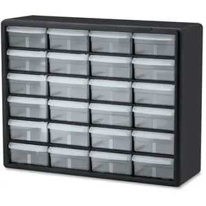 212 MAIN 24-Drawer Plastic Tool Organizer Cabinet - Polystyrene Frame, Stackable, Desk Organizer, Wall-Mountable with Keyholes, Office Storage Solution
