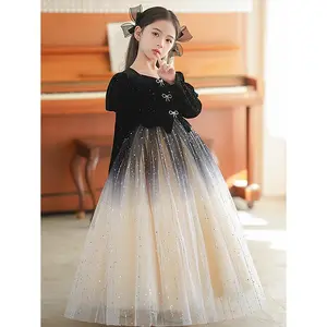 ' Sparkling Princess Tutu Skirt  with Sequin-Adorned Top & White Bow - A-Line Party Dress Ballet Performances, Weddings, Proms, Recitals - Hand Washable Light Color-Changing Layered Skirt (Pink//Golden