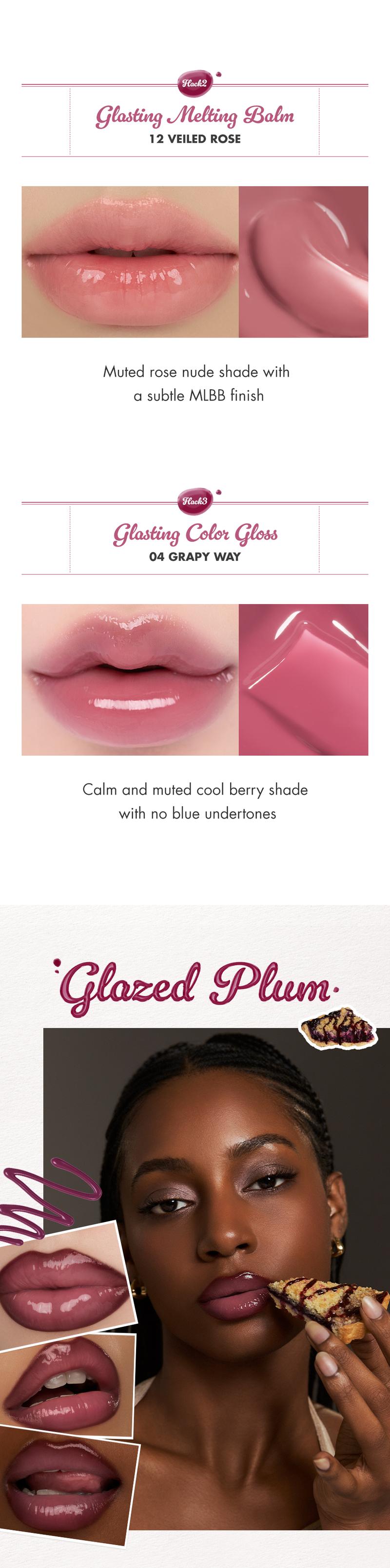 [rom&nd Official Shop] rom&nd LIP VOLUME HACK TRIO (3 Shades, Lip Mate Pencil 0.5g & Melting Balm 3.5g & Color Gloss 4g)