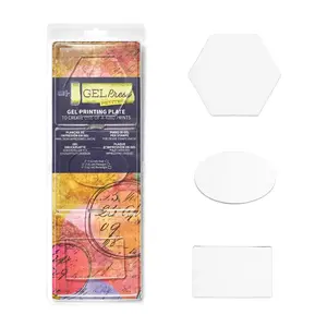 Petite Gel Printing Plates – Hexagon, Oval & Rectangle Shapes for Craft Printing