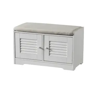 28.74"Shoe Storage Bench with 2 Door Cabinet, Entryway Bench with  White Shoe Storage, Shoe Bench with Cushion, Adjustable Shelves, Shoe Rack Bench for Entryway, Hallway