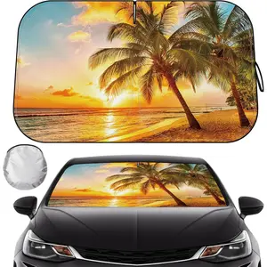 Windshield Sun Shade - Reflector Sunshade Offers Ultimate Protection for  Interior, Cool Reflective Sun Blocker Fits Small Sedans, Mini SUVs