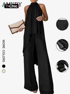 2026 Spring Summer European Style Asymmetrical Sleeveless Pants Set, Casual Fashion Solid Color, Lightweight Fairy Windcoat for Women