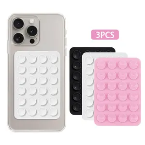 3-Piece Set Single-Sided Silicone Suction Cup Phone Back Sticker Holder, Durable & Flexible Design, Easy Installation, Perfect for Phones, Suction Phone Mount