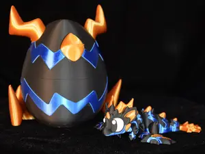 3D Print - 1 Flexi Thunderbolt Dragon with 1 Egg