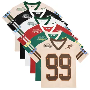 Runcati Mens Oversized Jersey Y2k Baggy T-Shirts Unisex V Neck Graphic Number Tees Streetwear Summer Fashion Tops Menswear
