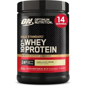Optimum Nutrition Gold Standard 100% Whey Protein Powder, Vanilla Ice Cream, 1 Pound (Pack of 1)