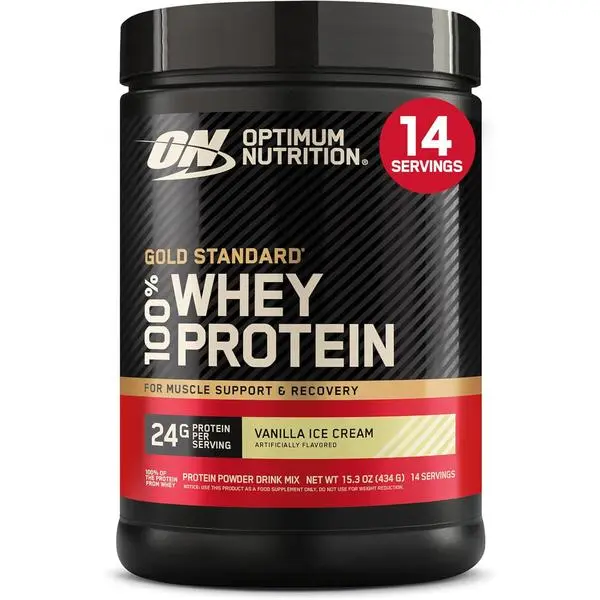 Optimum Nutrition Gold Standard 100% Whey Protein Powder, Vanilla Ice Cream, 1 Pound (Pack of 1)