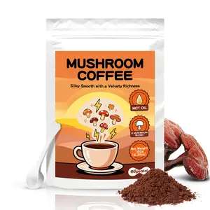 Mushroom Coffee 6-in-1 (180g, includes spoon), organic instant coffee, provides energy boost, immune support, and antioxidants.