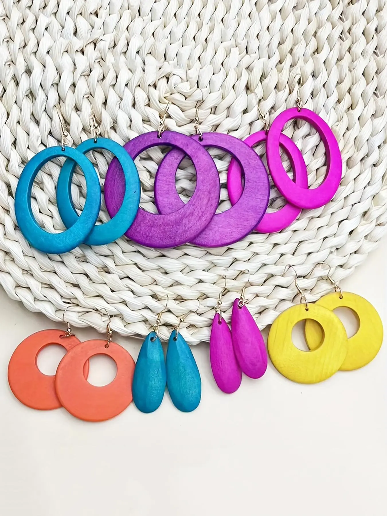Wooden Colorful Dangle Earrings, Fashionable Jewelry for Women, Daily Clothing Decor, Trendy All-match & Exquisite Jewelry for Birthday Gift