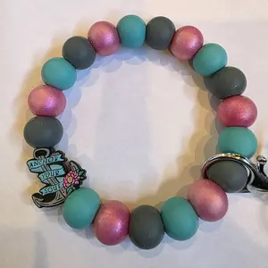 Keychain Wristlets Bars and Beadable Pens with Colorful Beads and Anchor Your Soul Charm