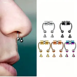 Magnetic Nose Ring - No Piercing Needed, Invisible Magnetic Fake Nose Stud, Unisex Face Jewelry for Nostril, Comfortable & Secure Clip-On Nose Piercing Alternative